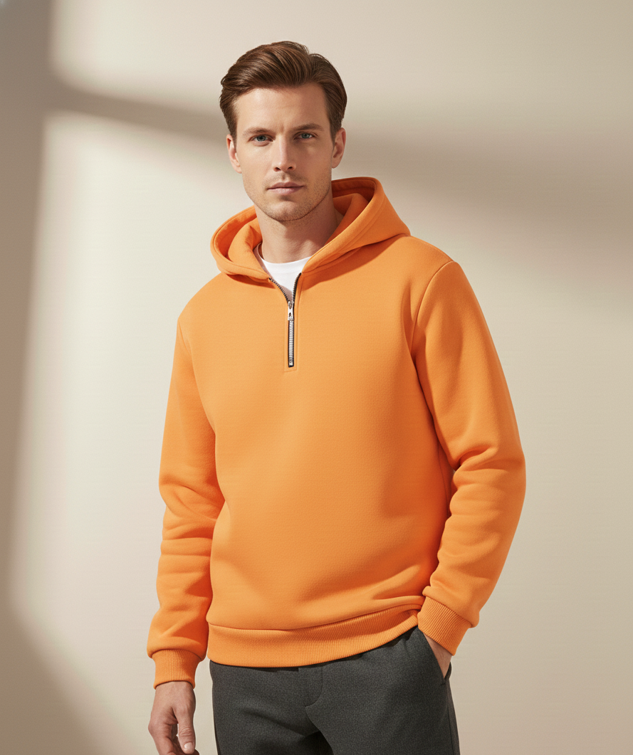 Men’s Premium Quarter-Zip Hooded Sweatshirt
