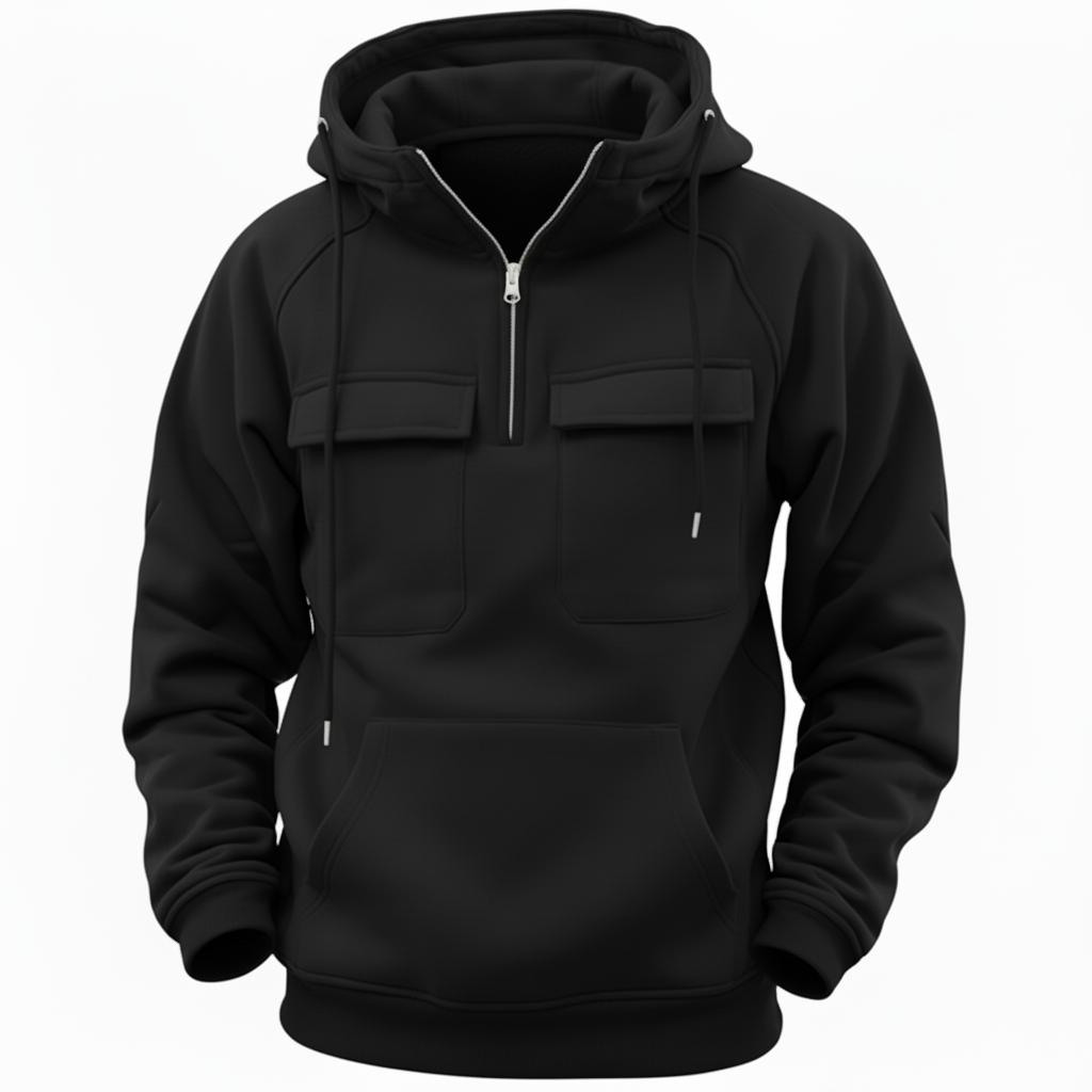 HEAVENWEAR White Zip-Up Hoodie with Utility Pockets – Urban Streetwear