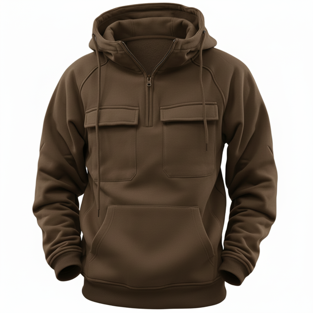 HEAVENWEAR White Zip-Up Hoodie with Utility Pockets – Urban Streetwear